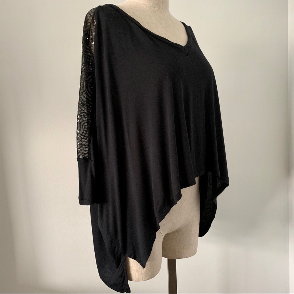 Express high low black crop top